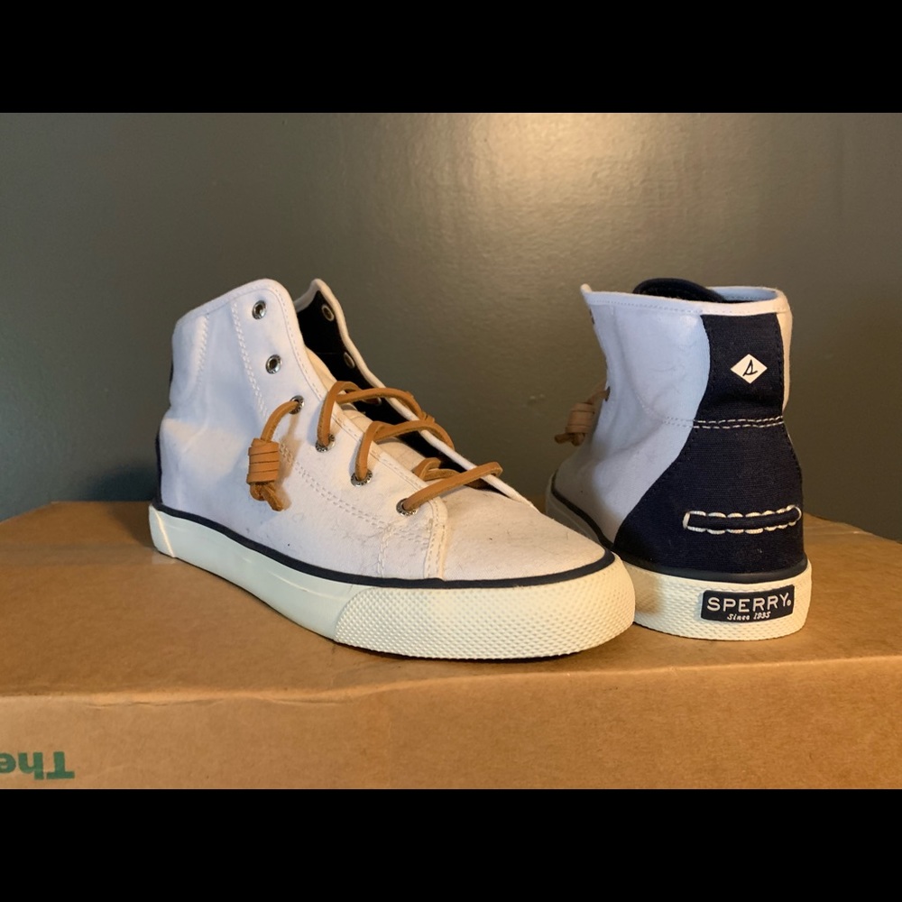 White Sperry High Top